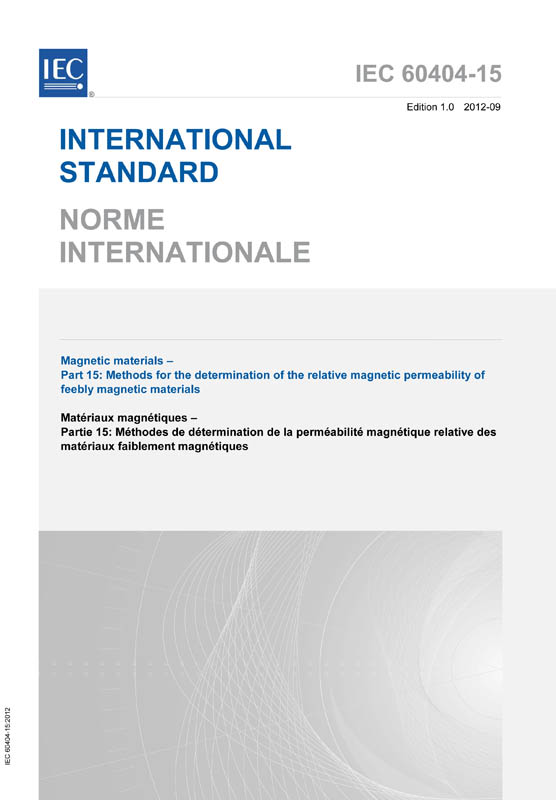 Cover IEC 60404-15:2012